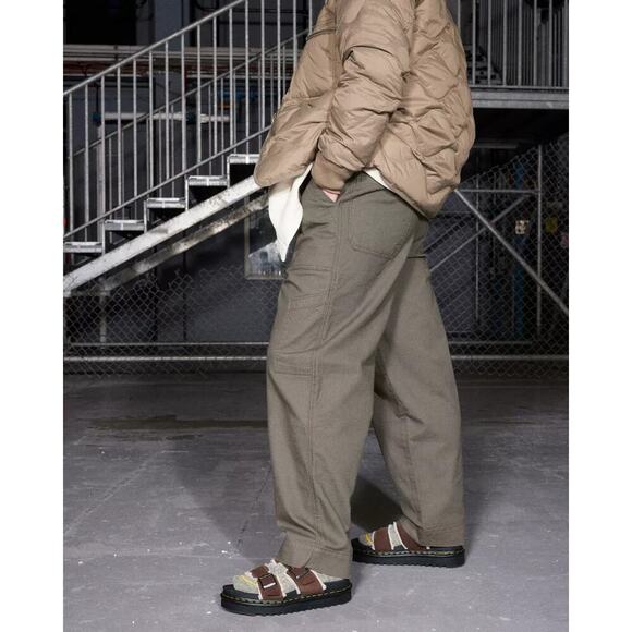 Dr. Martens Myles Suede Fur Lined Buckle Slide Sandals Dark Brown Size 10 - Picture 2 of 8